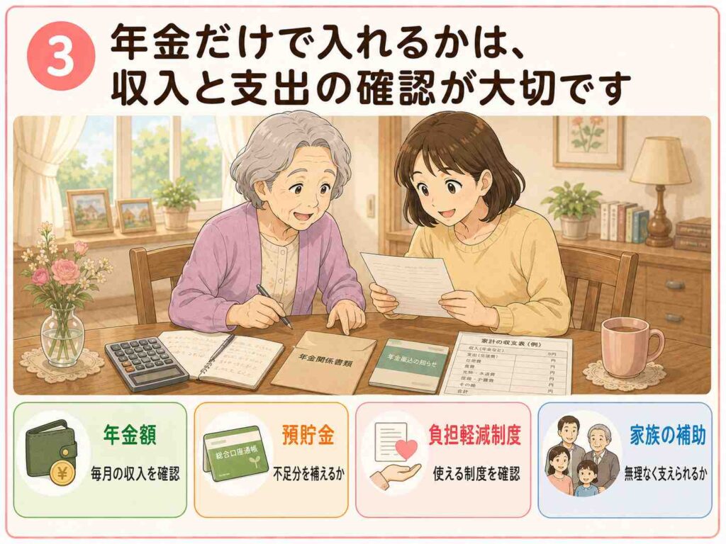 03_年金と収支の確認-1024x768 第3回 親の介護を考え始めたら読む! 老人ホームの費用はいくら? 年金だけでも入居できる?